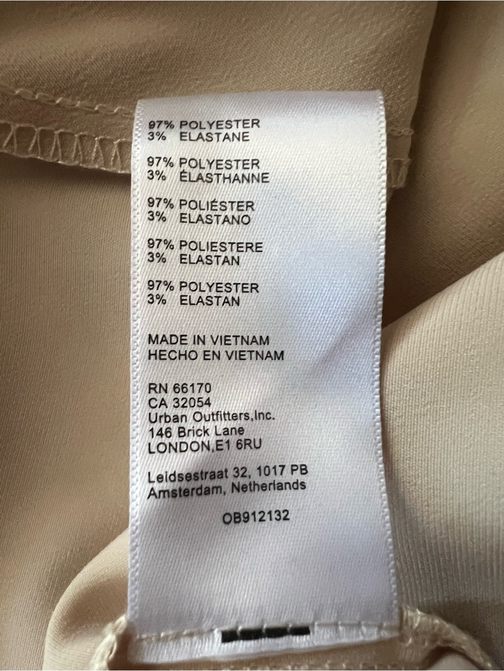 NWT Urban Outfitters UO Mallory Cowl Neck Satin Slip Mini Dress Cream Tan XL - Picture 11 of 11